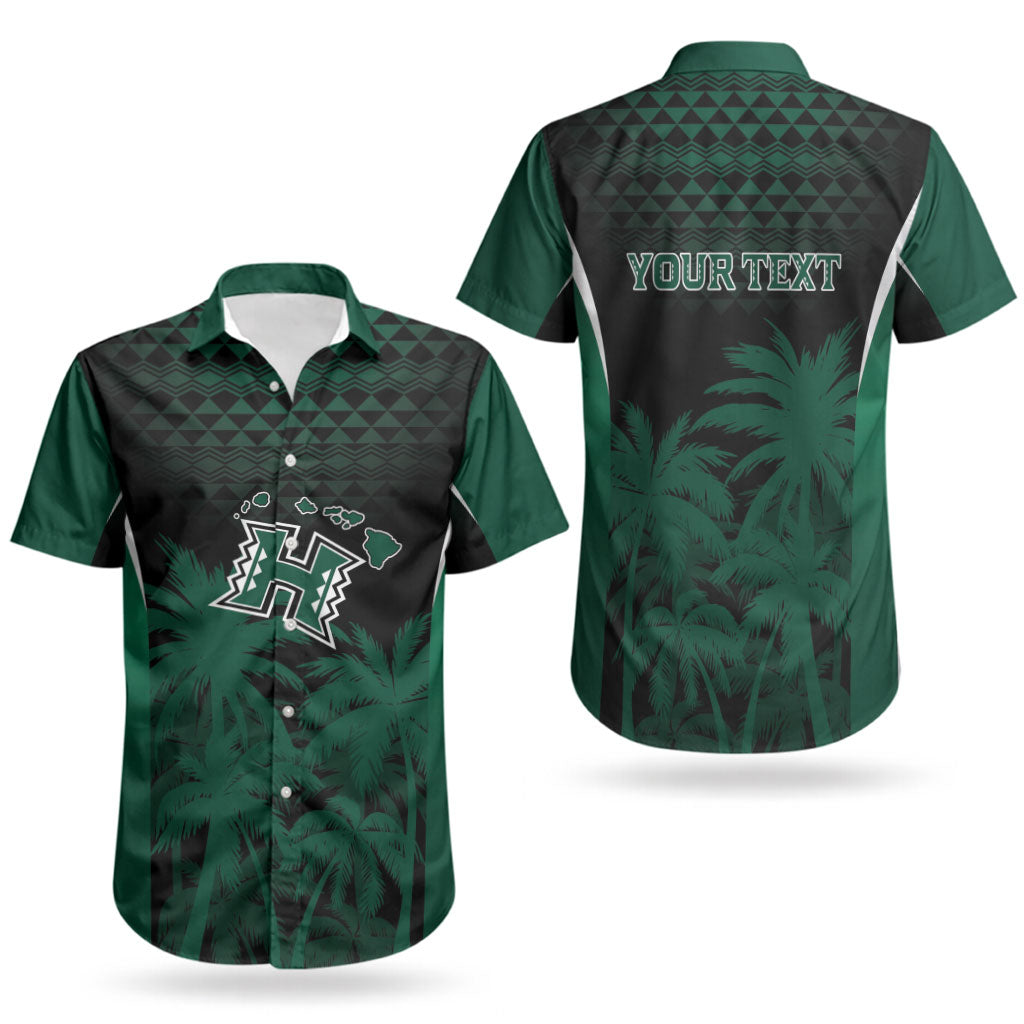 Hawaii Rainbow Warriors La'au Pama Personalized Couples Matching Short Sleeve Bodycon Dress and Hawaiian Shirt