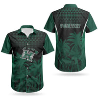 Hawaii Rainbow Warriors La'au Pama Personalized Couples Matching Short Sleeve Bodycon Dress and Hawaiian Shirt