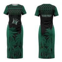Hawaii Rainbow Warriors La'au Pama Personalized Couples Matching Short Sleeve Bodycon Dress and Hawaiian Shirt