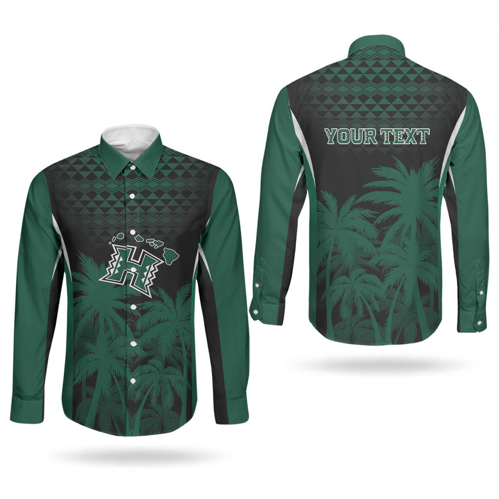 Hawaii Rainbow Warriors La'au Pama Personalized Couples Matching Short Sleeve Bodycon Dress and Long Sleeve Button Shirt