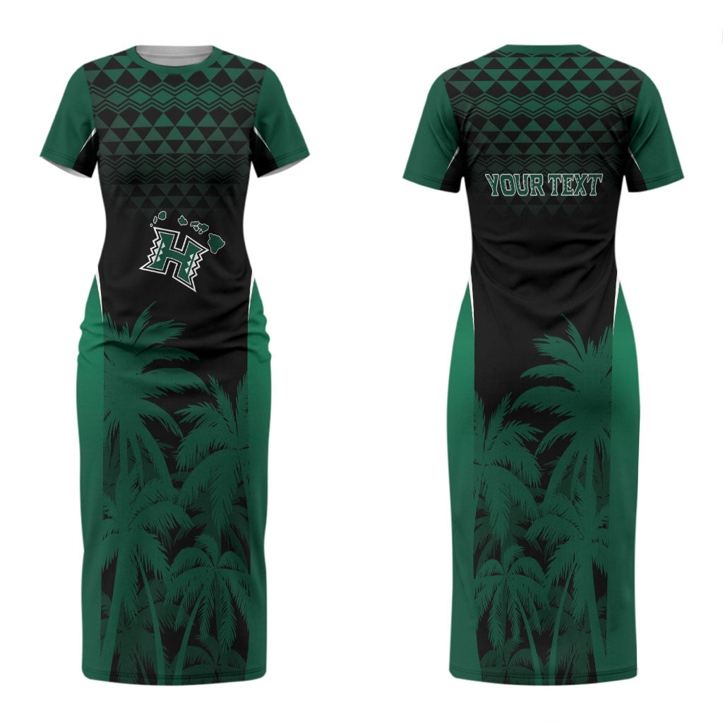 Hawaii Rainbow Warriors La'au Pama Personalized Couples Matching Short Sleeve Bodycon Dress and Long Sleeve Button Shirt