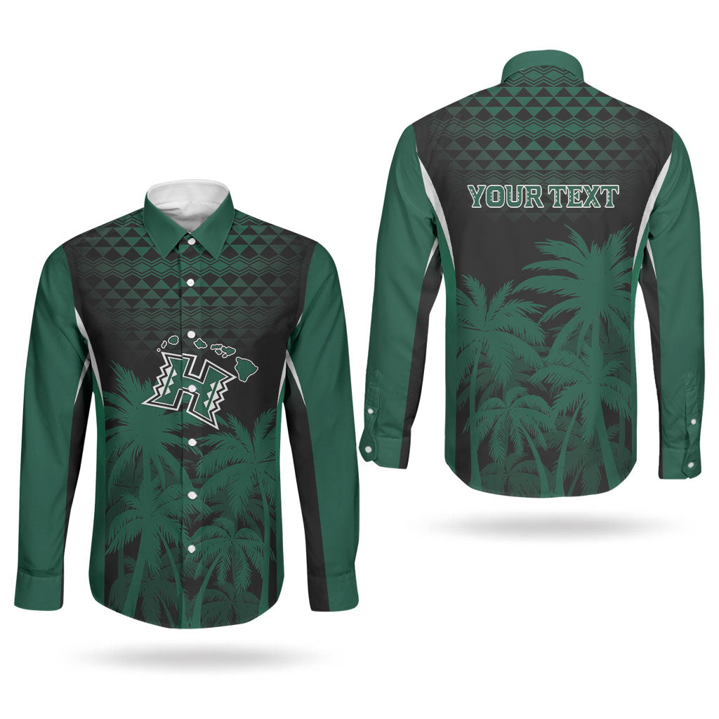 Hawaii Rainbow Warriors La'au Pama Personalized Couples Matching Summer Maxi Dress and Long Sleeve Button Shirt