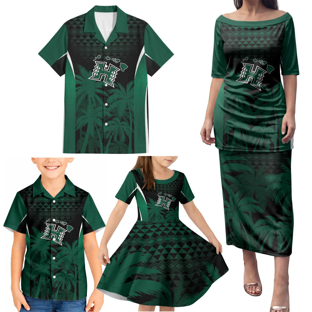 Hawaii Rainbow Warriors La'au Pama Personalized Family Matching Puletasi and Hawaiian Shirt