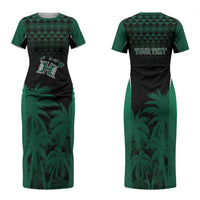 Hawaii Rainbow Warriors La'au Pama Personalized Family Matching Short Sleeve Bodycon Dress and Hawaiian Shirt