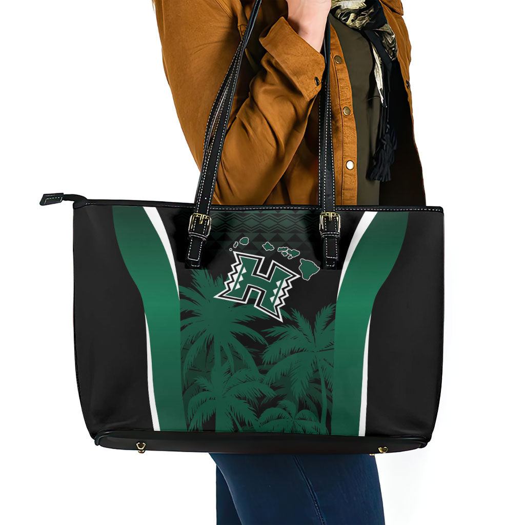 Hawaii Rainbow Warriors La'au Pama Leather Tote Bag