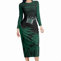 Hawaii Rainbow Warriors La'au Pama Personalized Long Sleeve Bodycon Dress