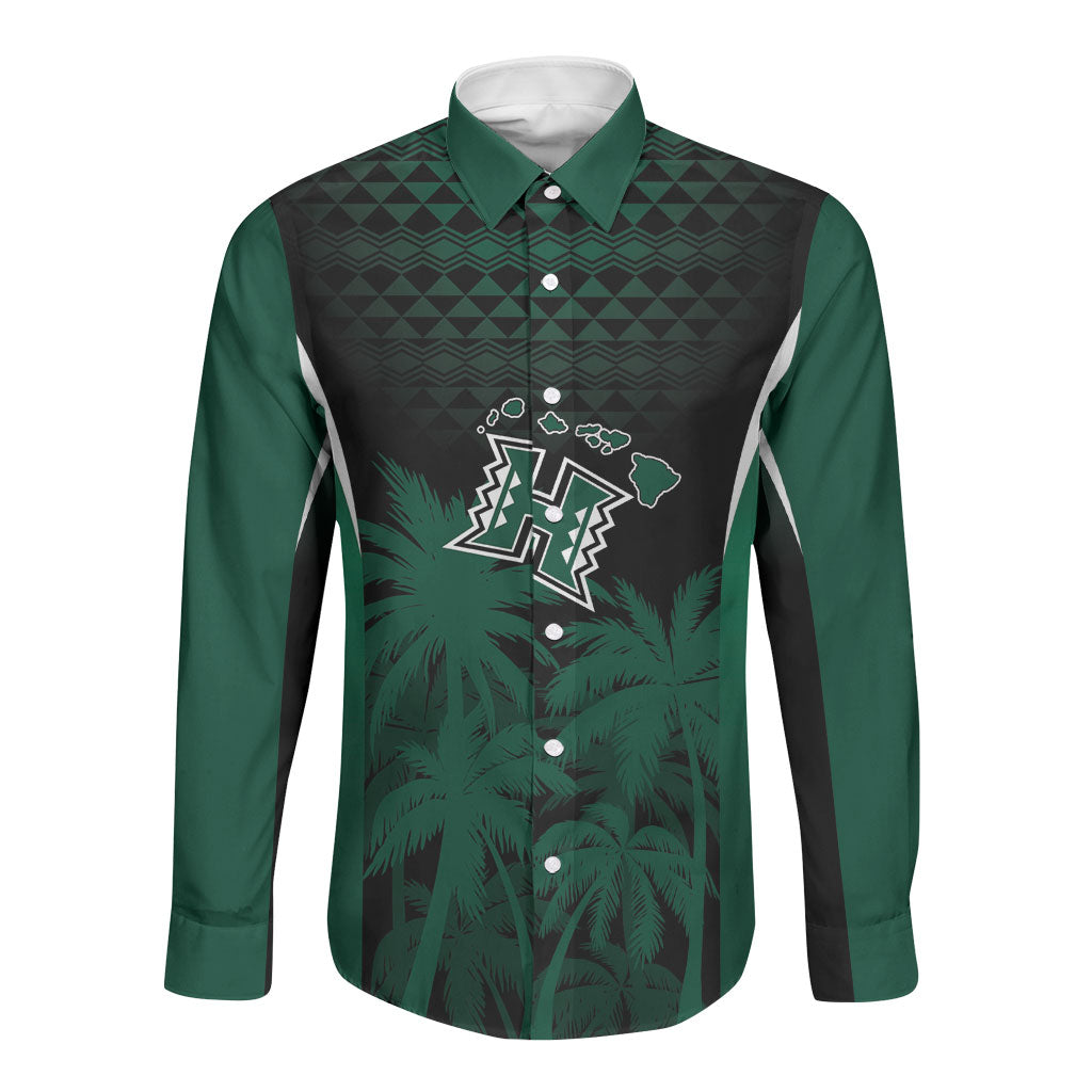 Hawaii Rainbow Warriors La'au Pama Personalized Long Sleeve Button Shirt