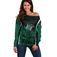 Hawaii Rainbow Warriors La'au Pama Personalized Off Shoulder Sweater