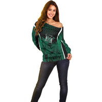 Hawaii Rainbow Warriors La'au Pama Personalized Off Shoulder Sweater