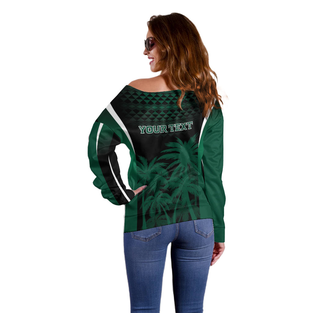 Hawaii Rainbow Warriors La'au Pama Personalized Off Shoulder Sweater