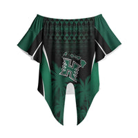 Hawaii Rainbow Warriors La'au Pama Personalized Off Shoulder Wrap Waist Top