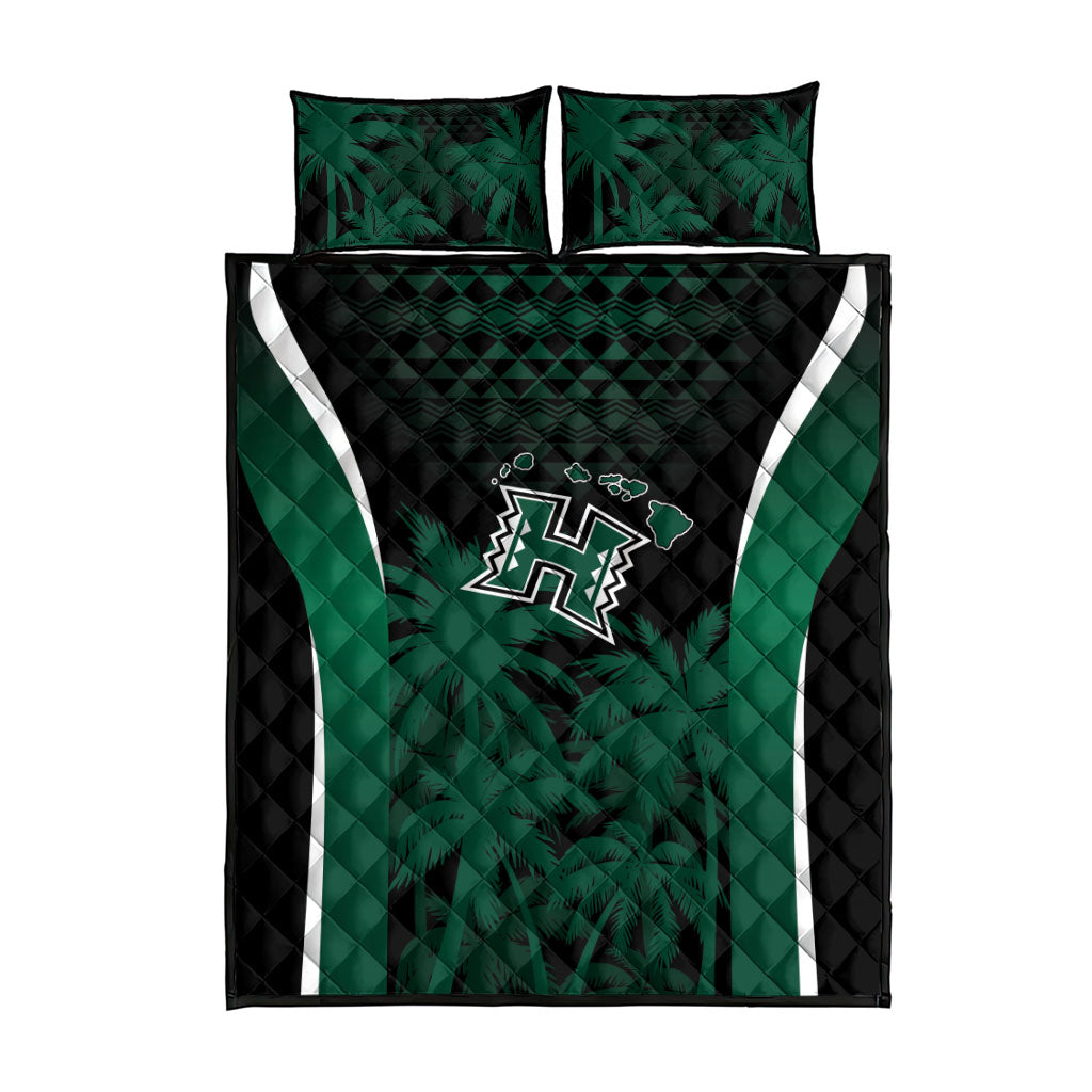 Hawaii Rainbow Warriors La'au Pama Quilt Bed Set