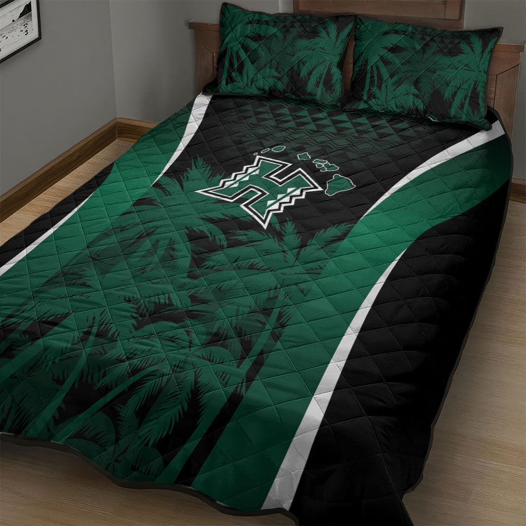 Hawaii Rainbow Warriors La'au Pama Quilt Bed Set