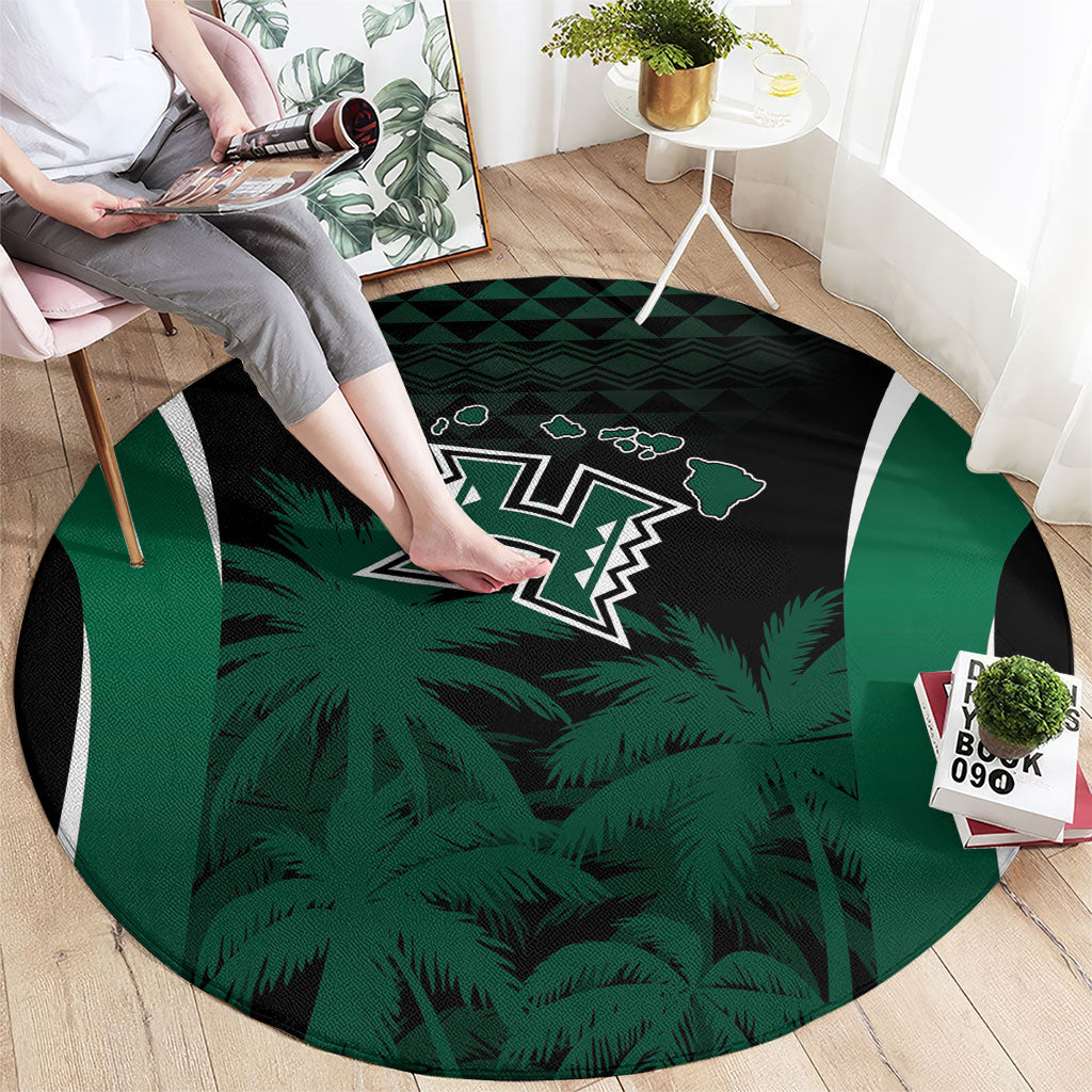 Hawaii Rainbow Warriors La'au Pama Round Carpet