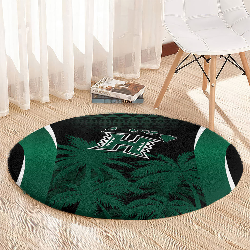 Hawaii Rainbow Warriors La'au Pama Round Carpet