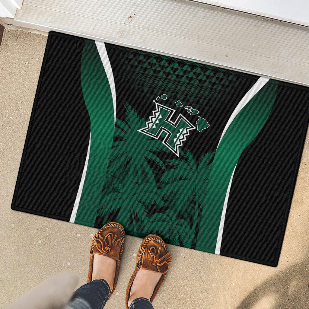Hawaii Rainbow Warriors La'au Pama Rubber Doormat