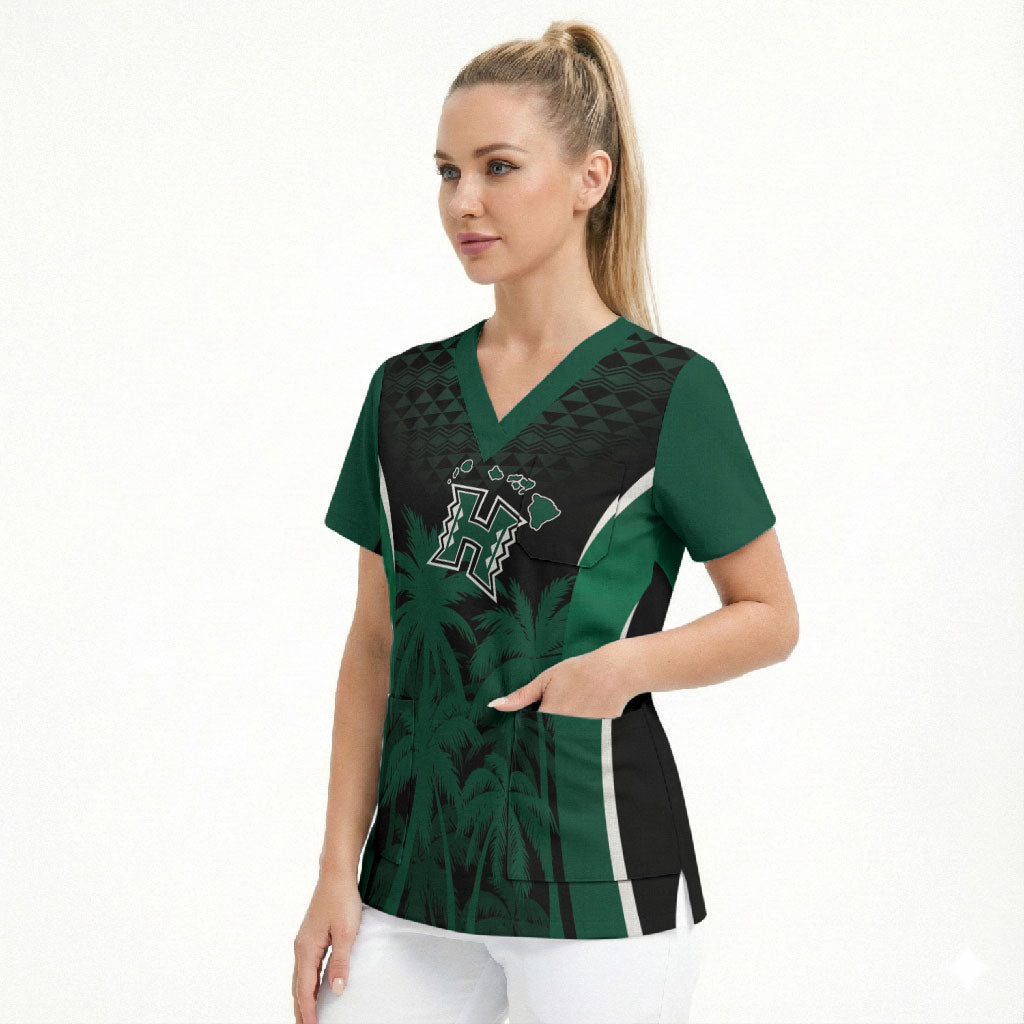 Hawaii Rainbow Warriors La'au Pama Personalized Scrub Top