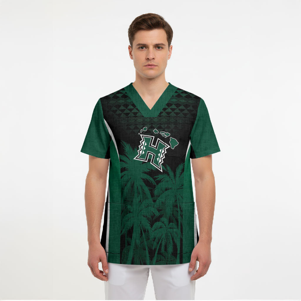 Hawaii Rainbow Warriors La'au Pama Personalized Scrub Top