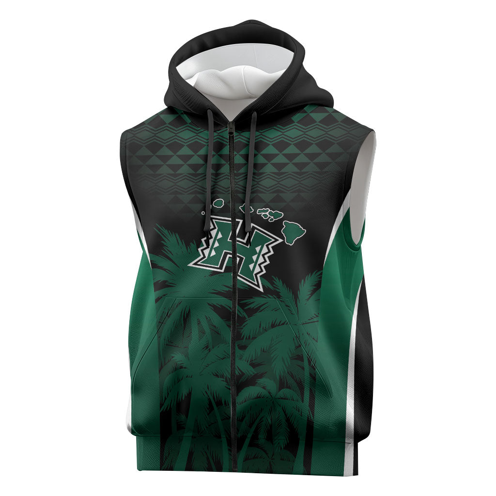 Hawaii Rainbow Warriors La'au Pama Personalized Sleeveless Zip Hoodie