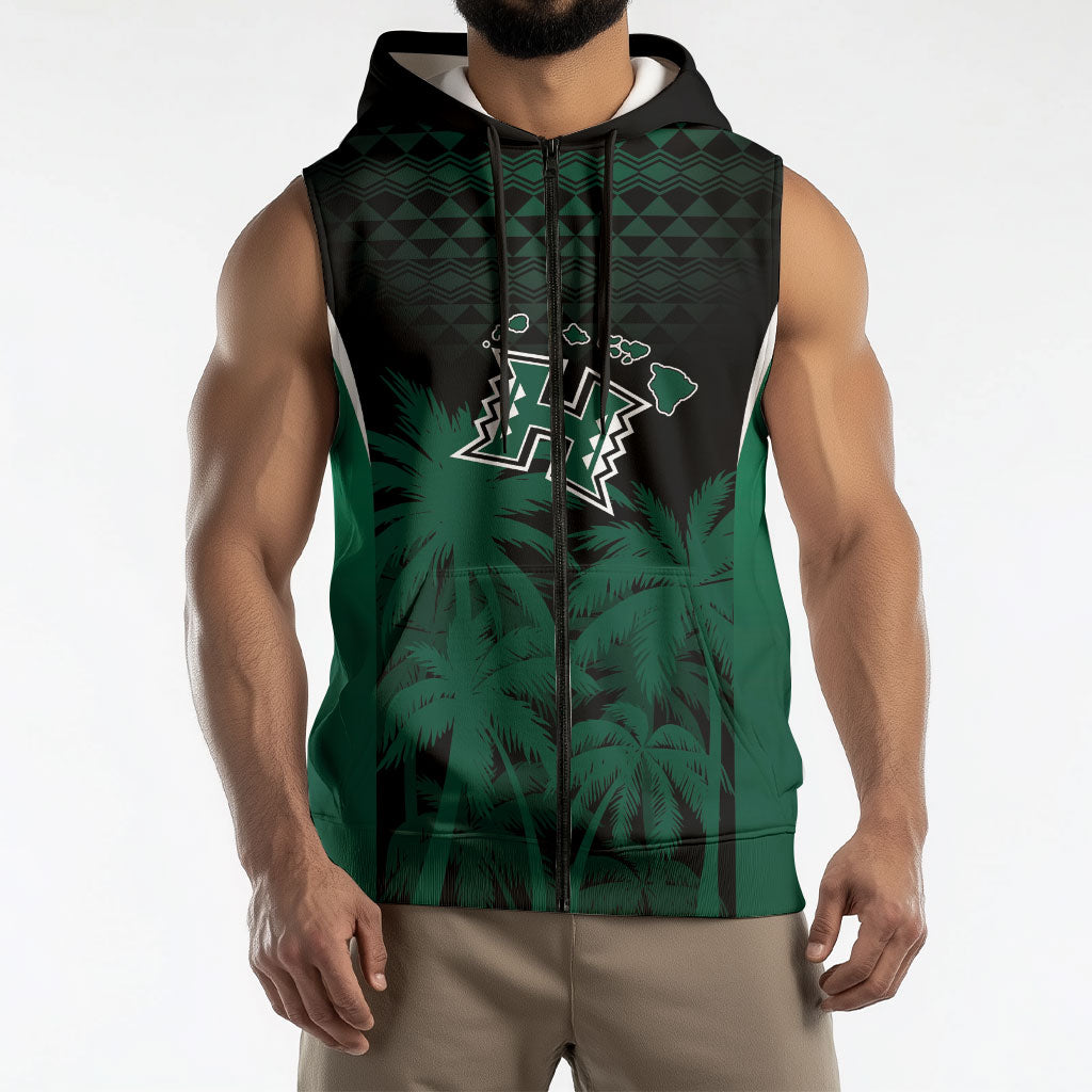 Hawaii Rainbow Warriors La'au Pama Personalized Sleeveless Zip Hoodie