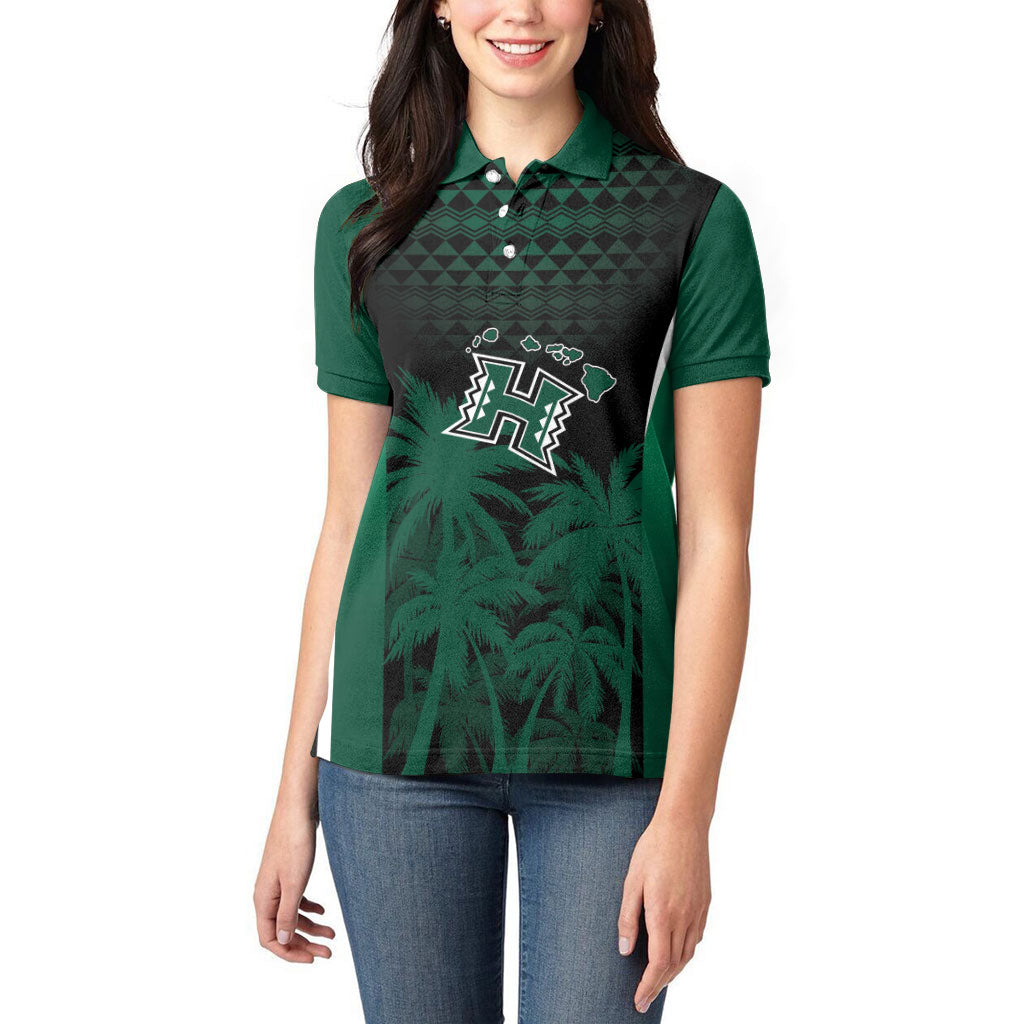 Hawaii Rainbow Warriors La'au Pama Personalized Women Polo Shirt