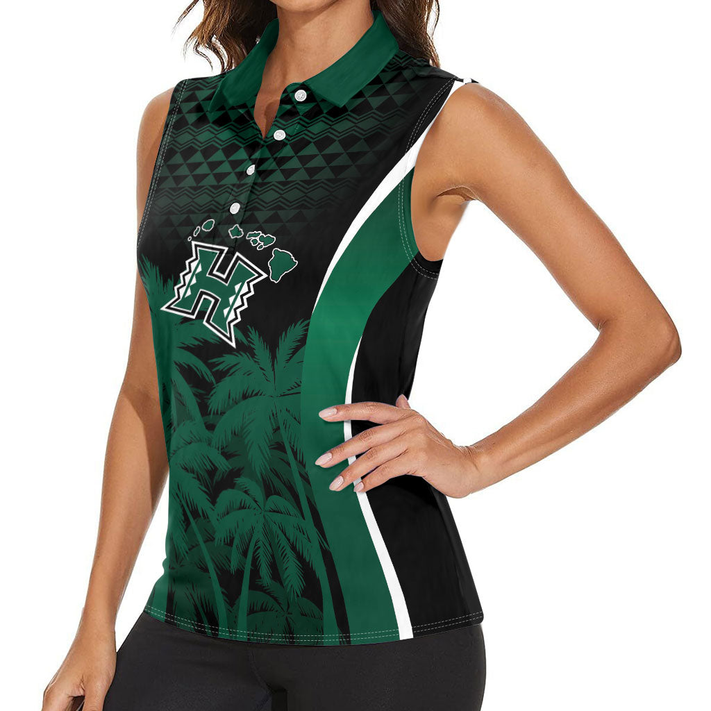 Hawaii Rainbow Warriors La'au Pama Personalized Women Sleeveless Polo Shirt