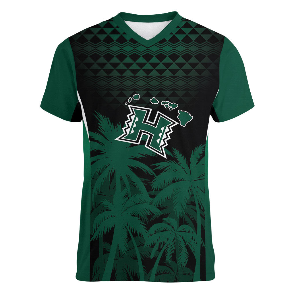Hawaii Rainbow Warriors La'au Pama Personalized Women V-Neck T-Shirt
