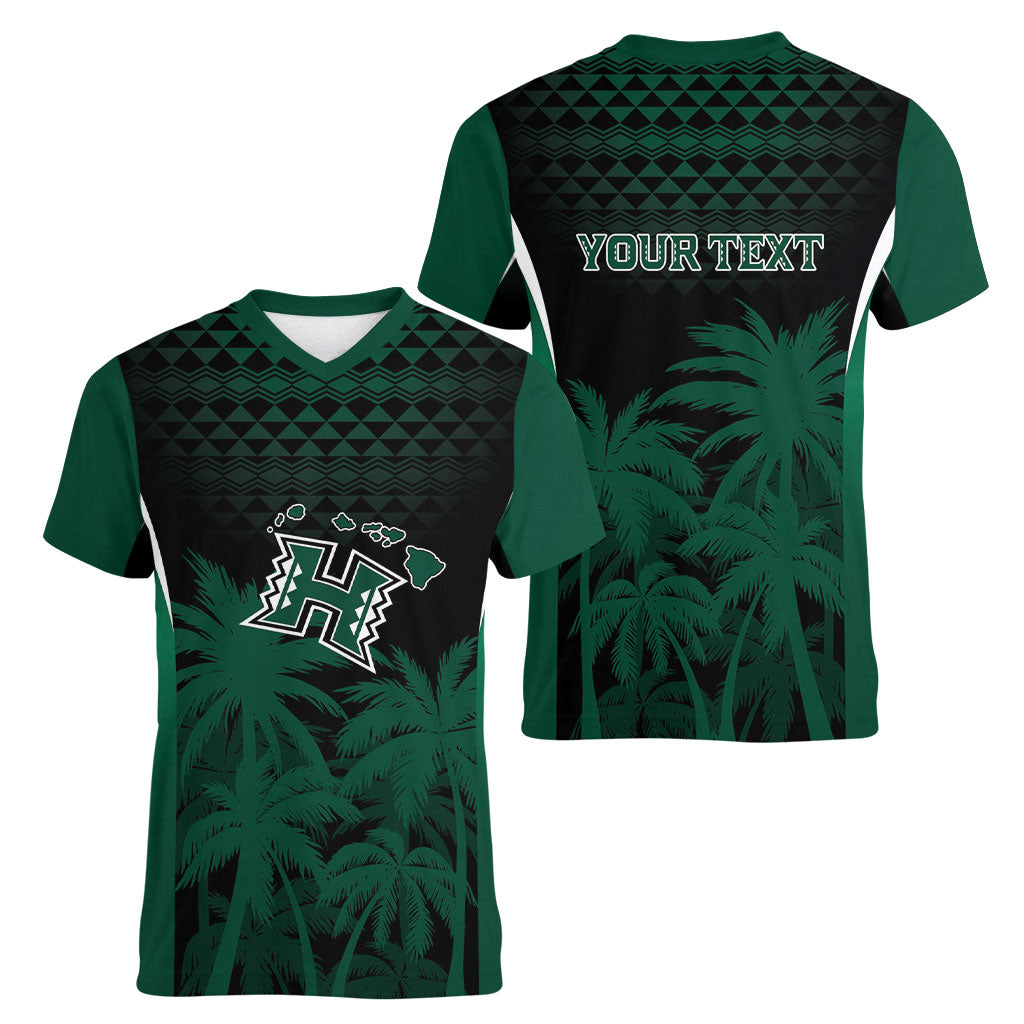 Hawaii Rainbow Warriors La'au Pama Personalized Women V-Neck T-Shirt