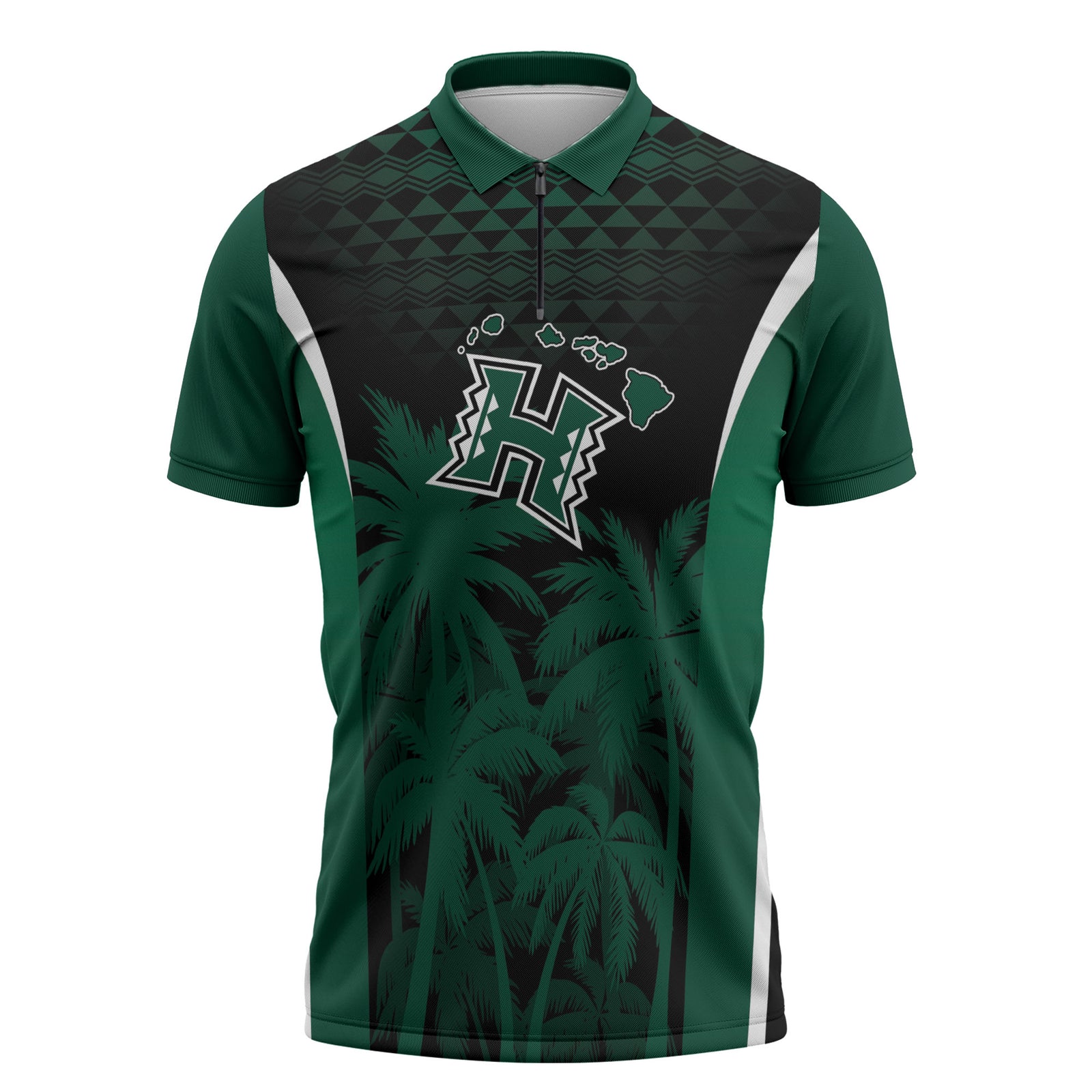 Hawaii Rainbow Warriors La'au Pama Personalized Zipper Polo Shirt