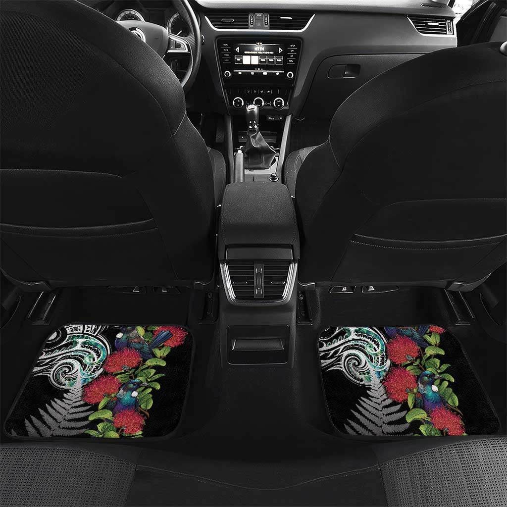 Meri Kirihimete New Zealand Car Mats Tui on Pohutukawa