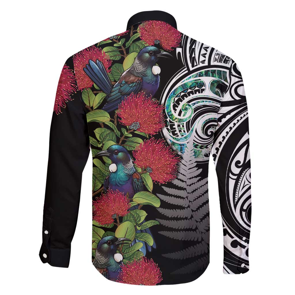 Meri Kirihimete New Zealand Family Matching Short Sleeve Bodycon Dress and Hawaiian Shirt Tui on Pohutukawa LT7 - Polynesian Pride