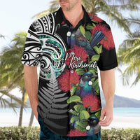 Meri Kirihimete New Zealand Hawaiian Shirt Tui on Pohutukawa