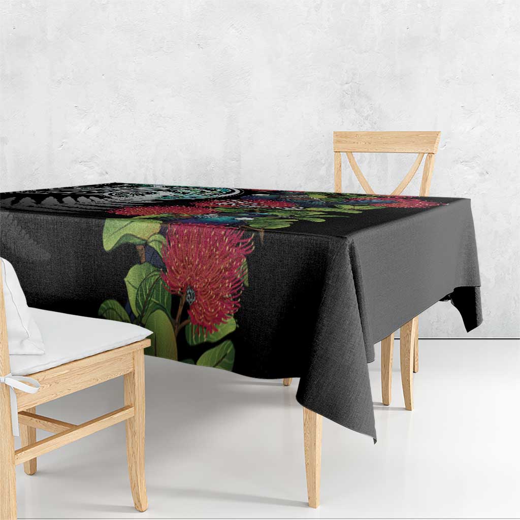 Meri Kirihimete New Zealand Tablecloth Tui on Pohutukawa