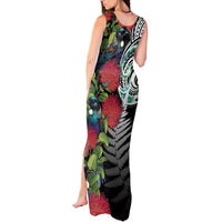 Meri Kirihimete New Zealand Tank Maxi Dress Tui on Pohutukawa LT7 - Polynesian Pride