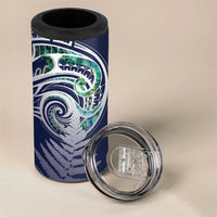 Meri Kirihimete New Zealand 4 in 1 Can Cooler Tumbler Tui on Pohutukawa - Blue Ver