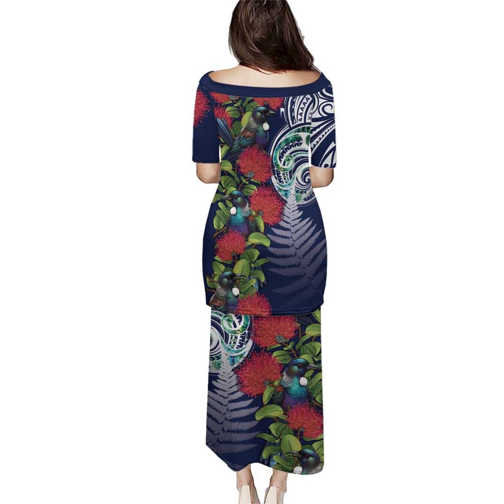 Meri Kirihimete New Zealand Puletasi Tui on Pohutukawa - Blue Ver