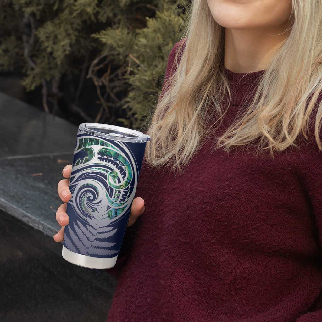 Meri Kirihimete New Zealand Tumbler Cup Tui on Pohutukawa - Blue Ver