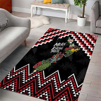 New Zealand Christmas Taniko Poutama Area Rug Flora Map with Birds - Polynesian Pride