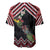 New Zealand Christmas Taniko Poutama Baseball Jersey Flora Map with Birds - Polynesian Pride