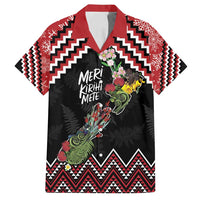 New Zealand Christmas Taniko Poutama Family Matching Off Shoulder Short Dress and Hawaiian Shirt Flora Map with Birds - Polynesian Pride