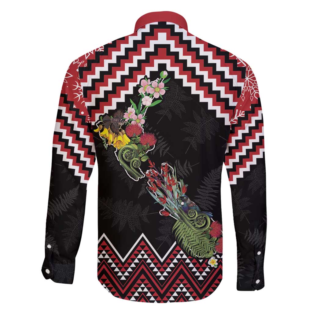 New Zealand Christmas Taniko Poutama Family Matching Puletasi and Hawaiian Shirt Flora Map with Birds - Polynesian Pride