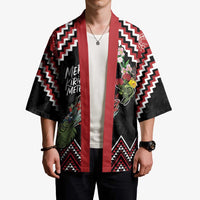 New Zealand Christmas Taniko Poutama Kimono Flora Map with Birds - Polynesian Pride