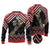 New Zealand Christmas Taniko Poutama Ugly Christmas Sweater Flora Map with Birds - Polynesian Pride