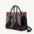 New Zealand Christmas Taniko Poutama Leather Bag Flora Map with Birds - Polynesian Pride