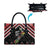 New Zealand Christmas Taniko Poutama Leather Bag Flora Map with Birds - Polynesian Pride