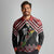 New Zealand Christmas Taniko Poutama Long Sleeve Polo Shirt Flora Map with Birds - Polynesian Pride