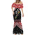 New Zealand Christmas Taniko Poutama Mermaid Dress Flora Map with Birds - Polynesian Pride