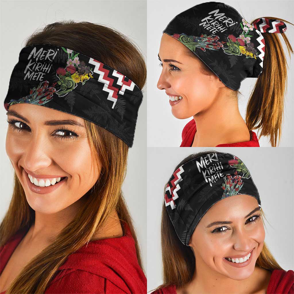 New Zealand Christmas Taniko Poutama Neck Gaiter Flora Map with Birds - Polynesian Pride