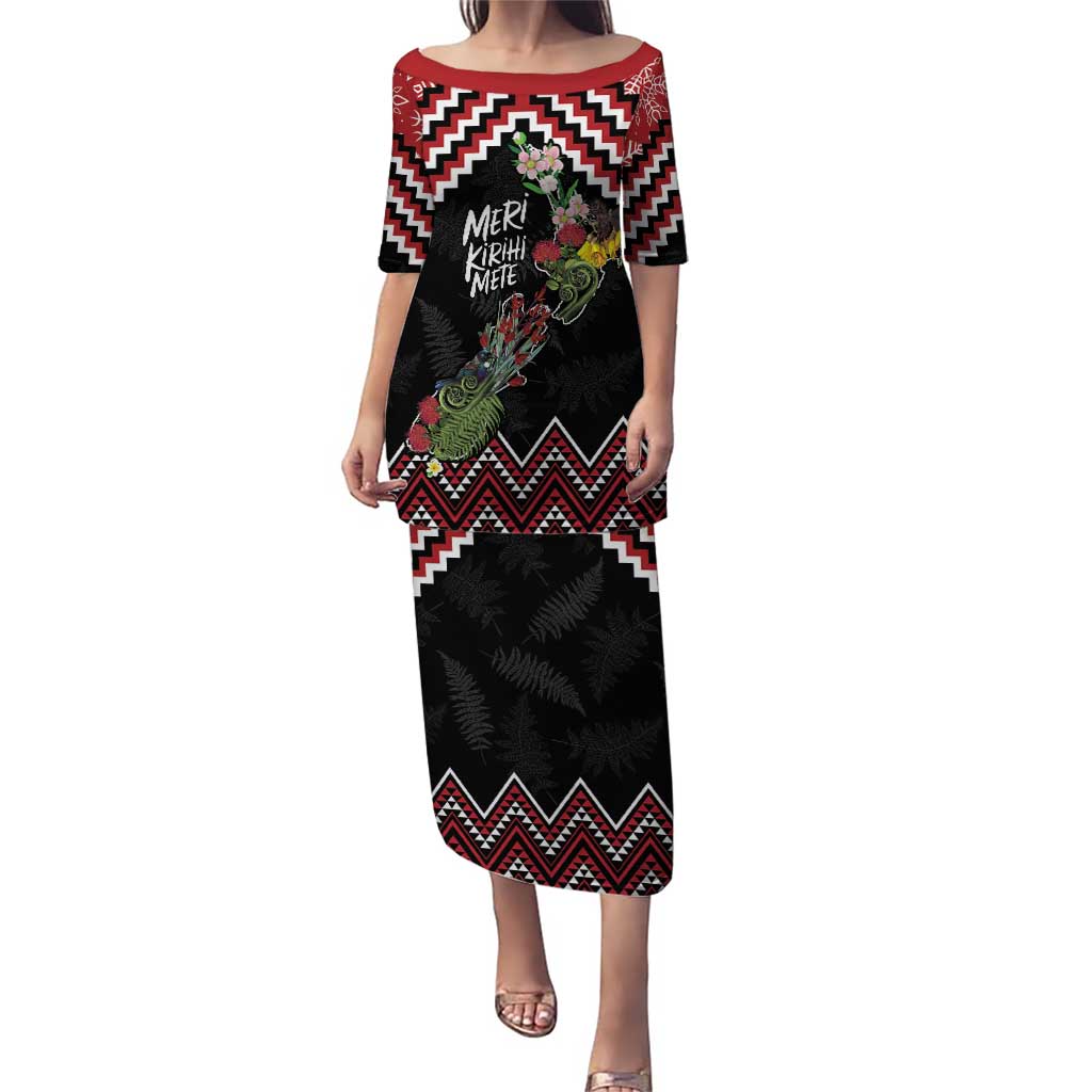 New Zealand Christmas Taniko Poutama Puletasi Flora Map with Birds - Polynesian Pride