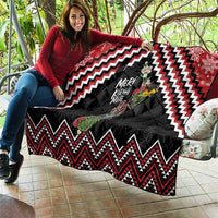 New Zealand Christmas Taniko Poutama Quilt Flora Map with Birds - Polynesian Pride